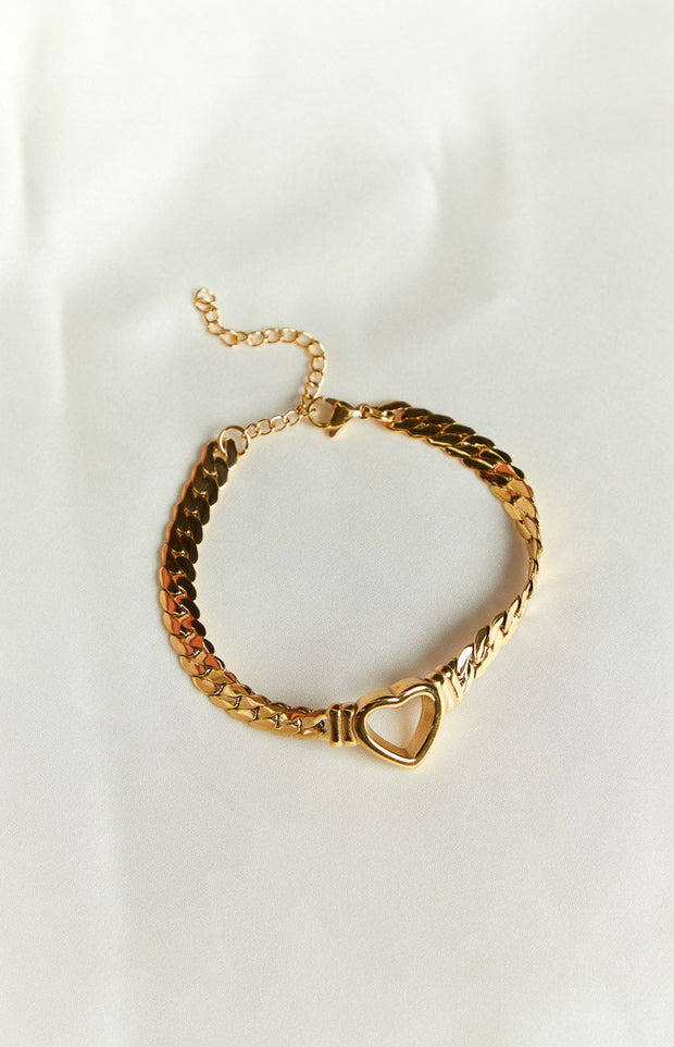 Atlas Gold-Plated Stainless Steel Heart Bracelet