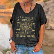 I Am Going To Let Karma Fix It Print V-neck Women's T-shirt