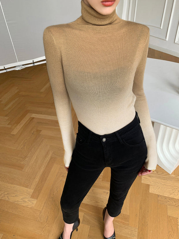 Omber Terracotta Turtleneck Sweater