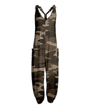 Women's Army Green Camouflage Sleeveless Pocket Jumpsuit