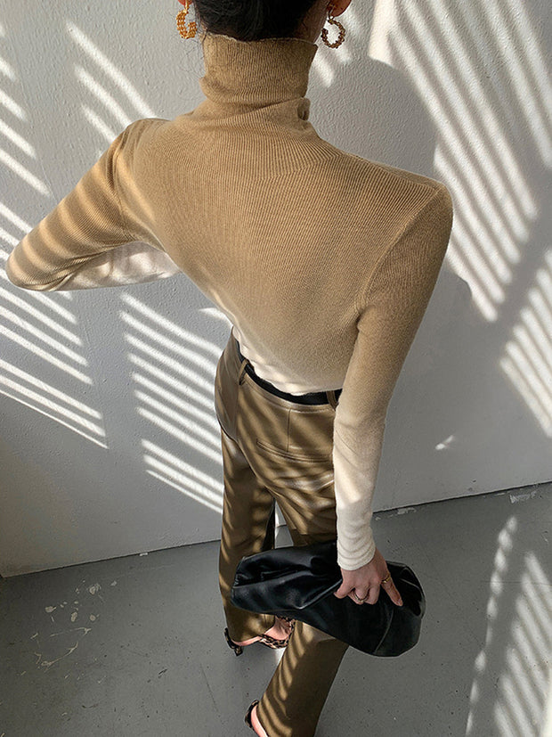Omber Terracotta Turtleneck Sweater