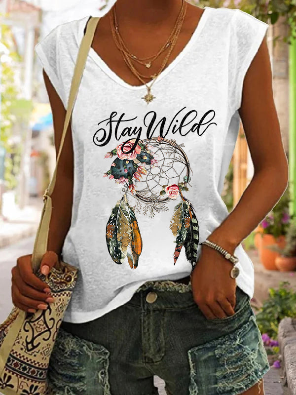 Stay Wild Printed Women's Tank Top