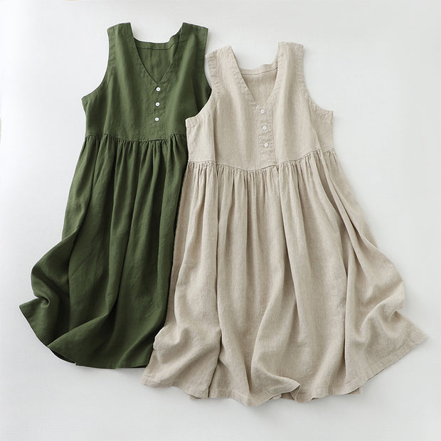 V-neck tank top front and back reversible sleeveless dress