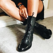 Lace-up Chunky Heel Ankle Boots