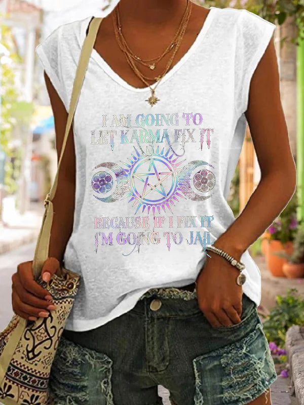 I Am Going To Let Karma Fix It Printed Women's Tank Top