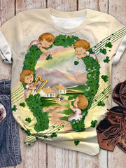 Women's St. Patrick's Day Print Crew Neck T-shirt